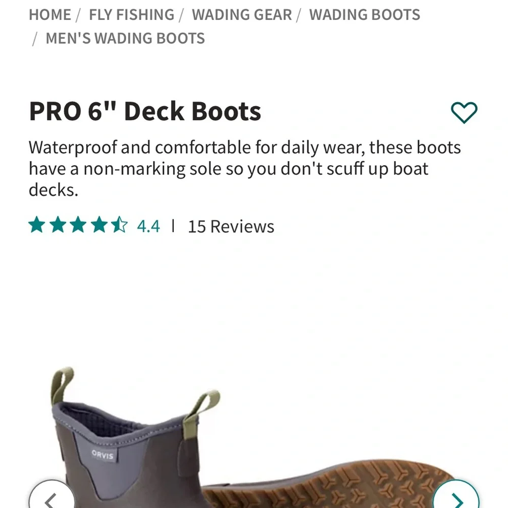 Orvis Tarmac Pro Deck Boots in Dark Grey with Brown Sole